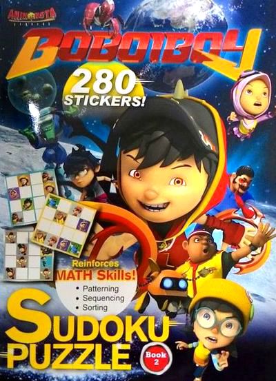 BoboiBoy 280 Stickers : Sudoku Puzzle Book 2 